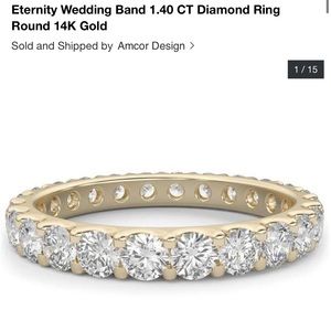 1.40 CT Diamond Ring Round 14K Gold